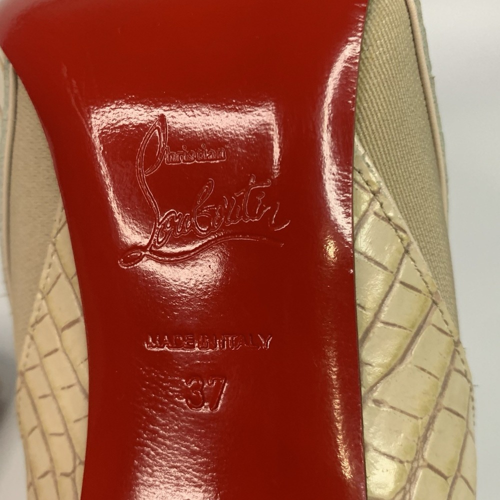 Christian Louboutin Chelsea Chick Booty 100 Calf Mini Crock Boots Leche Size 37 - Picture 7 of 14